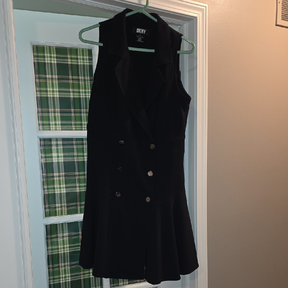 DKNY Black Double-Breasted Mini Dress
